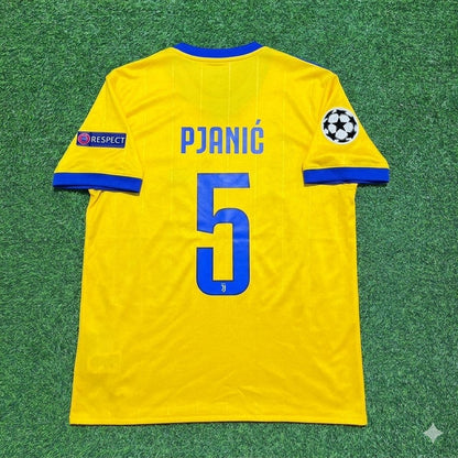 Miralem Pjanic Juventus 2017-2018 Yellow Retro Football Jersey Kit