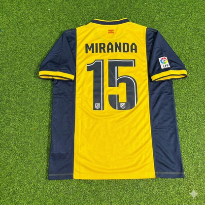 Miranda #15 Atlético Madrid 2013-2014 Away Yellow Football Jersey Kit