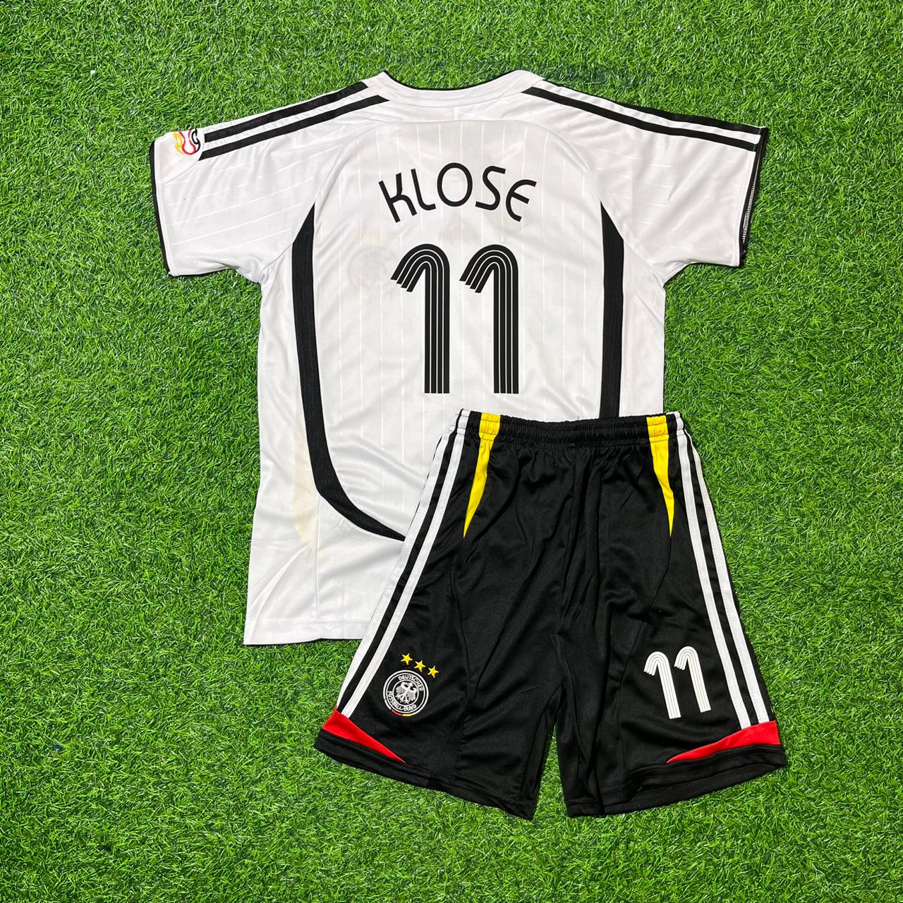 Germany World Cup 2006 Miroslav Klose Kids White Retro Football Jersey Kit