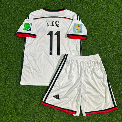Germany World Cup 2014 Miroslav Klose Kids White Retro Football Jersey Kit