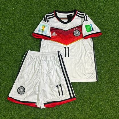Germany World Cup 2014 Miroslav Klose Kids White Retro Football Jersey Kit