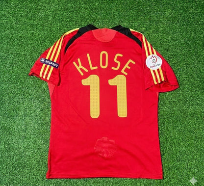 Germany EURO 2008 Miroslav Klose Away Red Retro Football Jersey Kit