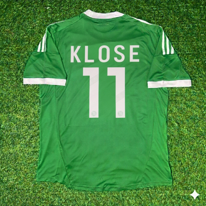 Germany EURO 2012 Miroslav Klose Green Retro Football Jersey