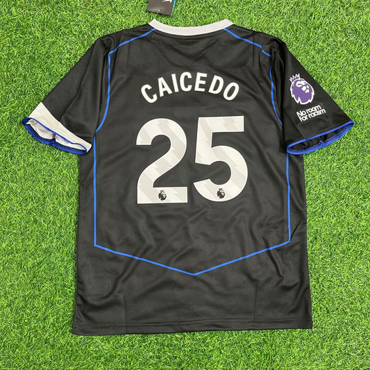 Moisés Caicedo Chelsea 2025-2026 Black Football Jersey Kit