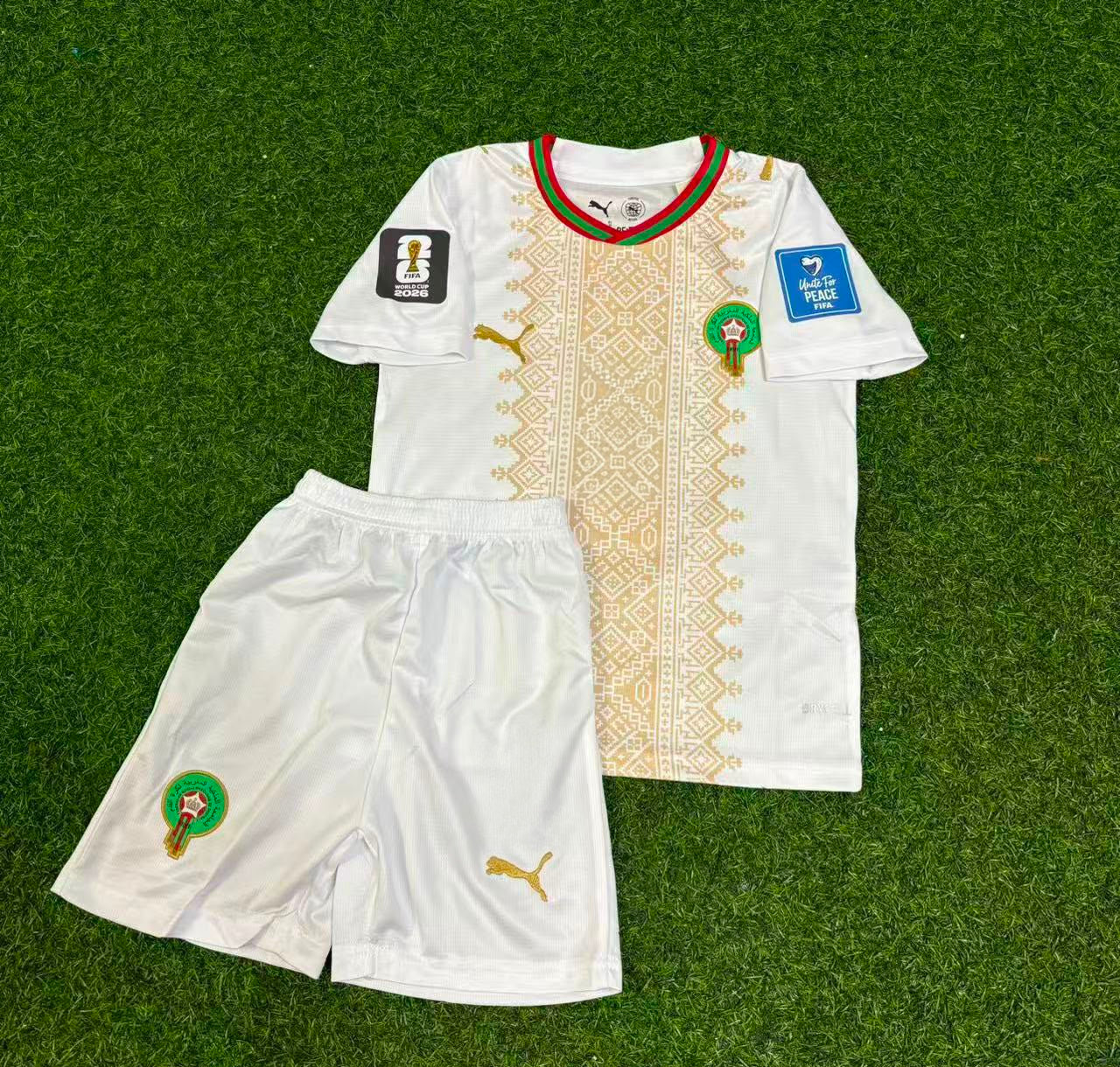 Morocco World Cup 2026 Yassine Bounou Goalkeeper Kids Football Jersey