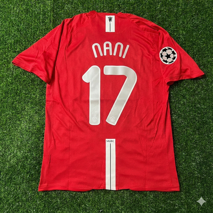 Luis Nani Manchester United Champions League Final Moscow 2008 Retro Red Football Shirt Jersey