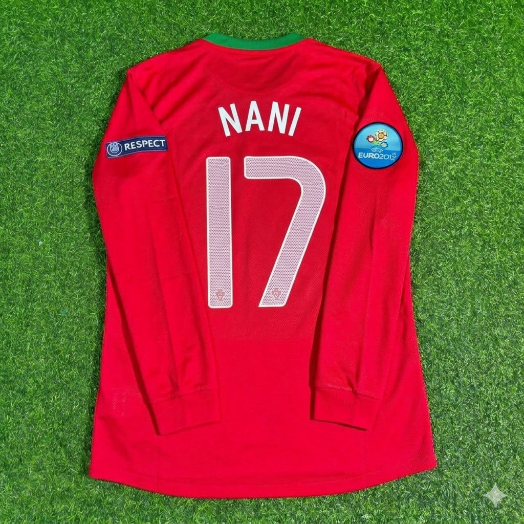 Portugal EURO 2012 Luis Nani #17 Long Sleeve Retro Football Jersey