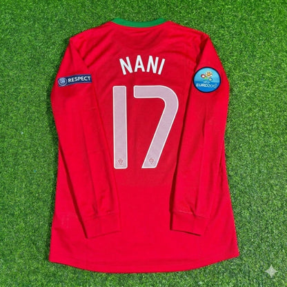 Portugal EURO 2012 Luis Nani #17 Long Sleeve Retro Football Jersey