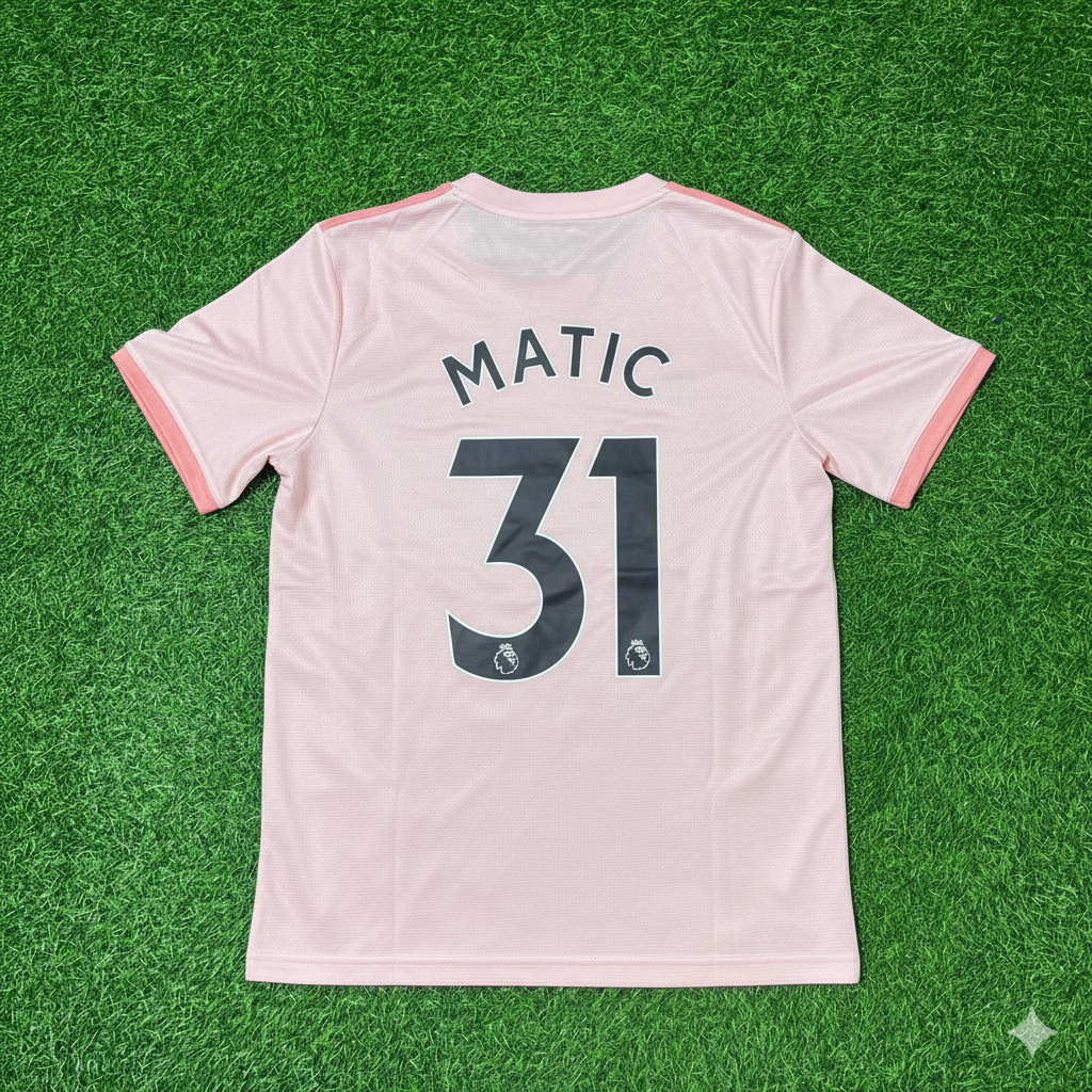 Nemanja Matic Manchester United 2018/19 Pink Retro Football Jersey Collection