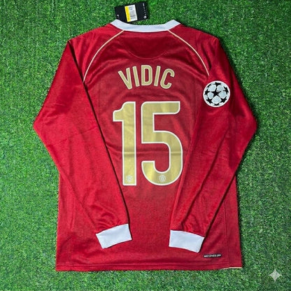 Nemanja Vidić #15 Manchester United 2006 2007 Red Golden Football Jersey