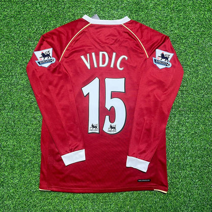 Nemanja Vidic Manchester United 2006-2007 Long Sleeve Red Football Jersey