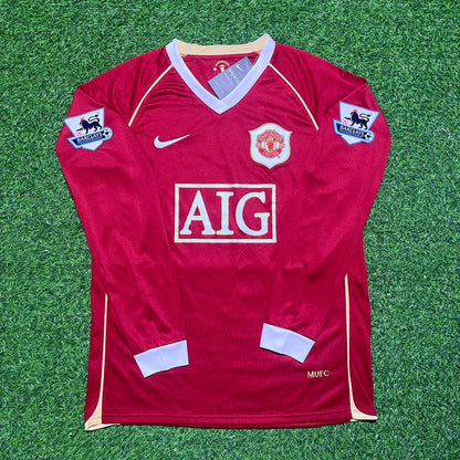 Nemanja Vidic Manchester United 2006-2007 Long Sleeve Red Football Jersey