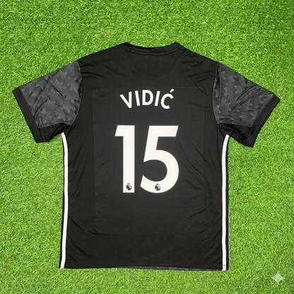 Nemanja Vidic Manchester United Black Retro Football Jersey Kit