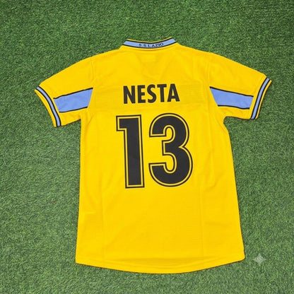 Alessandro Nesta Lazio 1998-2000 Yellow Retro Football Jersey Kit