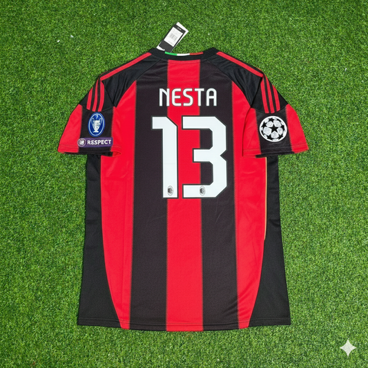 Alessandro Nesta 13 - Milan 2010/2011 Home Retro Football Jersey