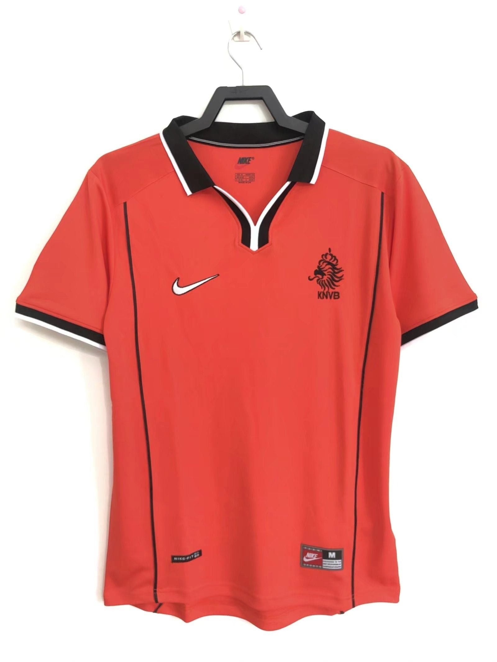 Netherlands 1998 World Cup Retro Home Orange Football Jersey detail view
