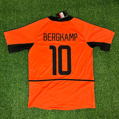 Netherlands 2002 World Cup Dennis Bergkamp Retro Football Jersey front view