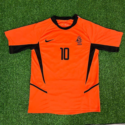 Netherlands 2002 World Cup Dennis Bergkamp Retro Football Jersey back view