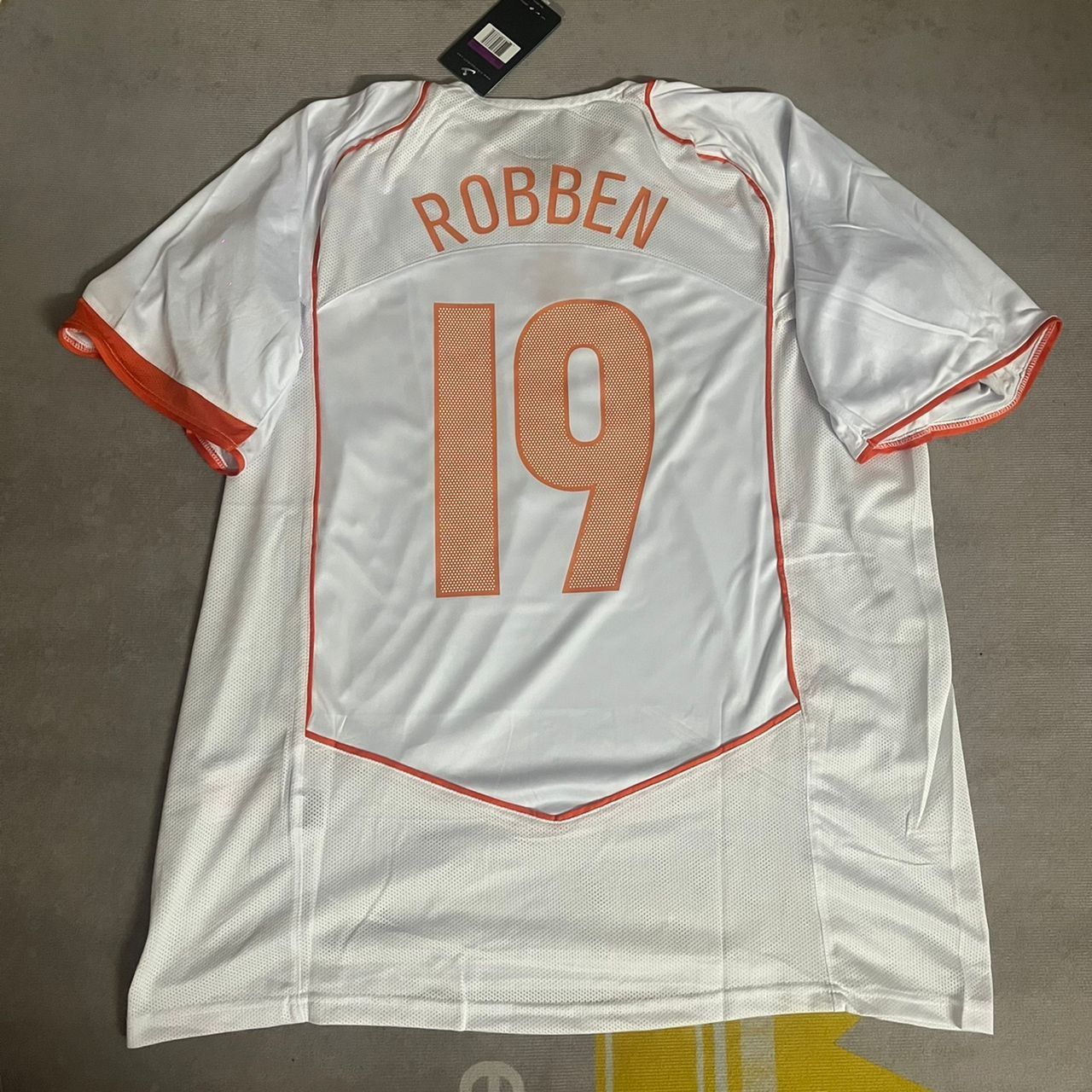 Netherlands 2006 Arjen Robben the White Football Jersey detail view