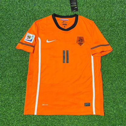 Netherlands 2010 World Cup Arjen Robben Football Jersey back view