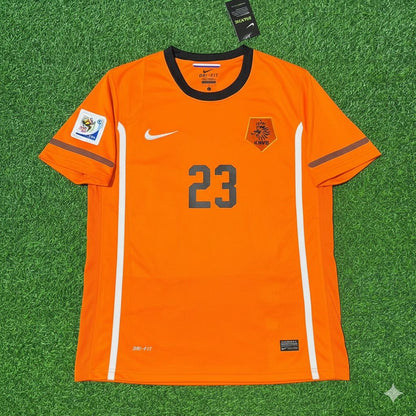 Netherlands 2010 World Cup Rafael van der Vaart Football Jersey back view