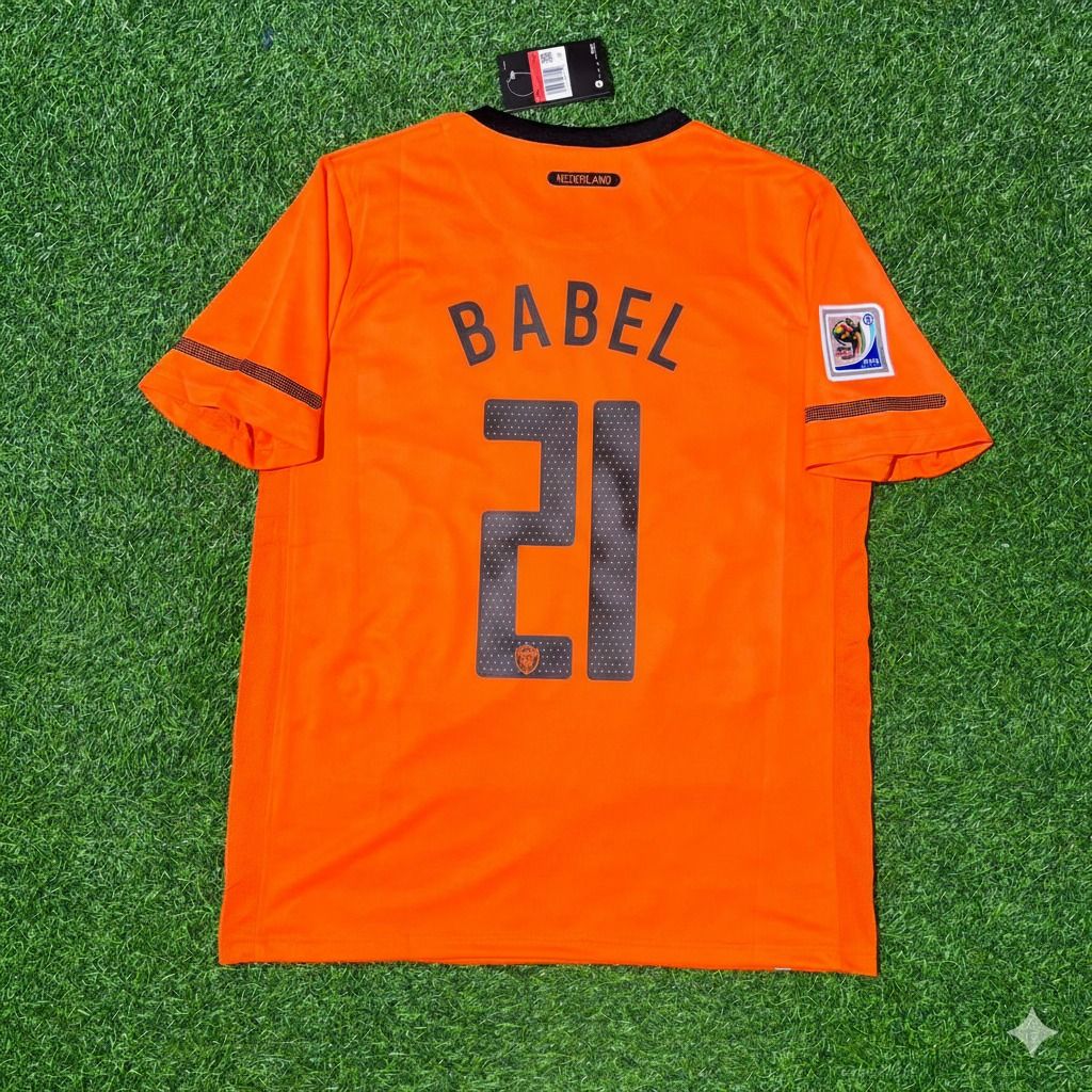 Netherlands 2010 World Cup Ryan Babel Football Jersey front view