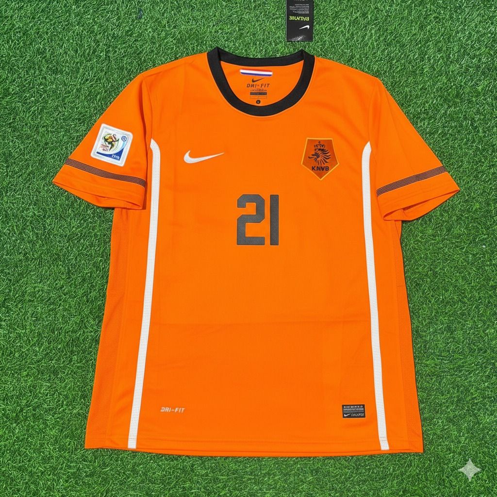 Netherlands 2010 World Cup Ryan Babel Football Jersey back view