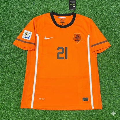 Netherlands 2010 World Cup Ryan Babel Football Jersey back view