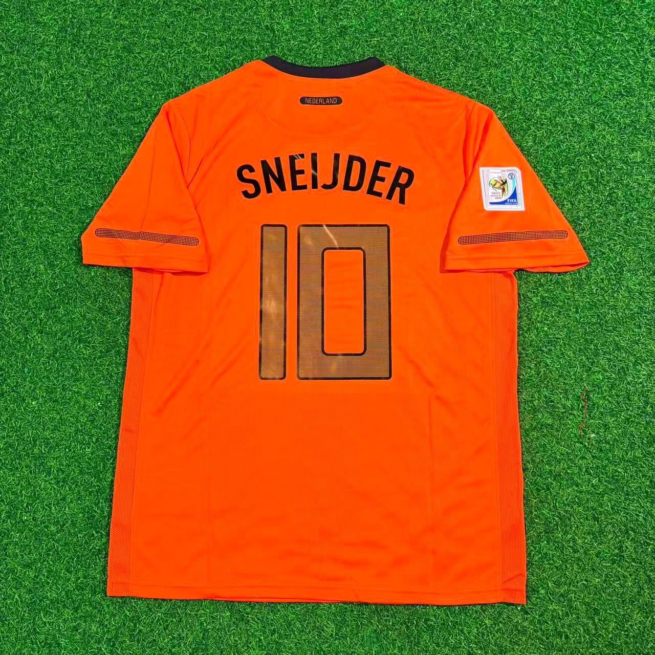 Netherlands 2010 World Cup Wesley Sneijder Retro Football Jersey front view