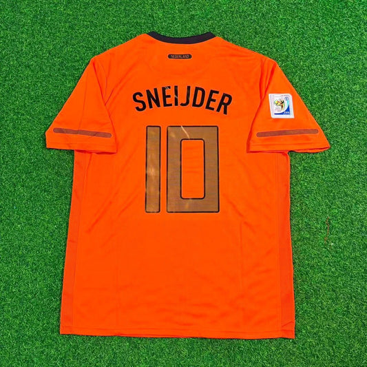 Netherlands 2010 World Cup Wesley Sneijder Retro Football Jersey front view