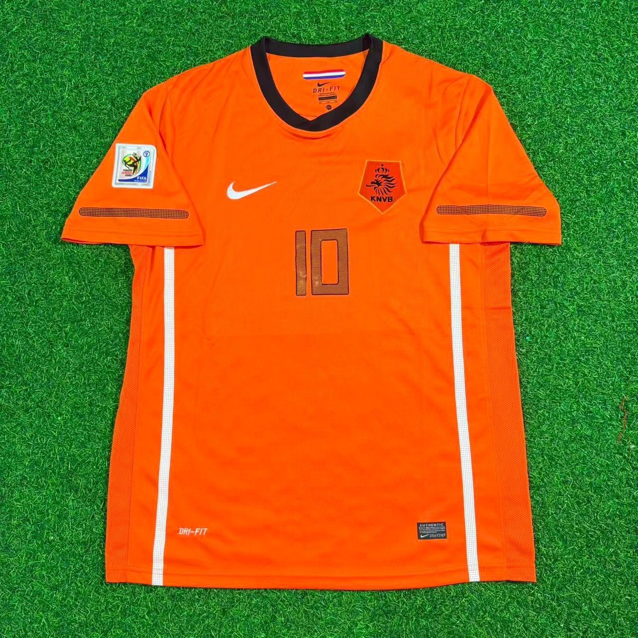 Netherlands 2010 World Cup Wesley Sneijder Retro Football Jersey back view