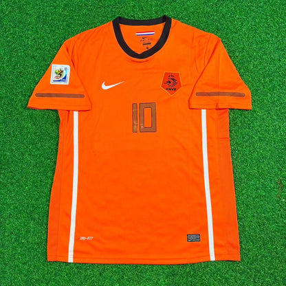 Netherlands 2010 World Cup Wesley Sneijder Retro Football Jersey back view