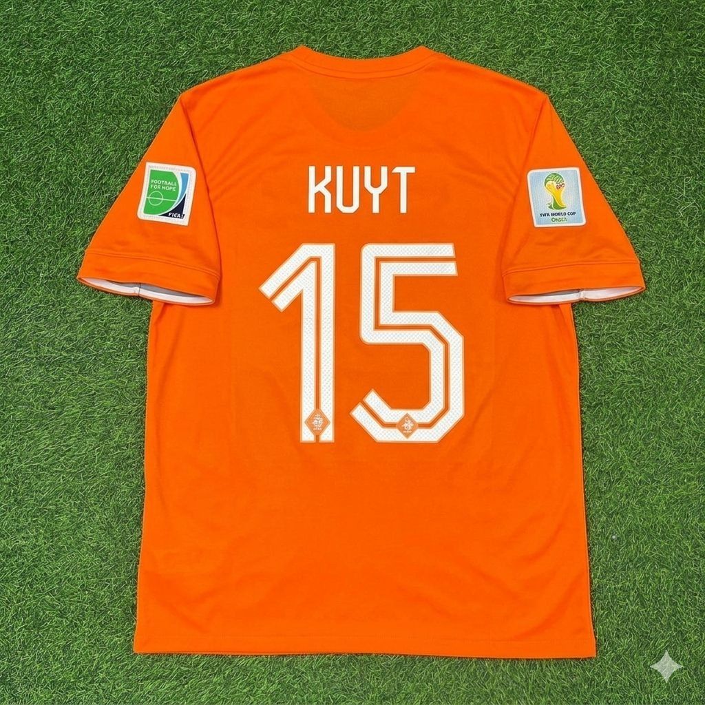 Netherlands 2014 World Cup Dirk Kuyt Home Football Jersey front view