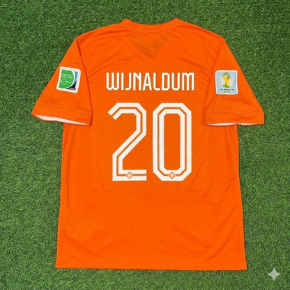 Netherlands 2014 World Cup Georginio Wijnaldum Home Football Jersey front view