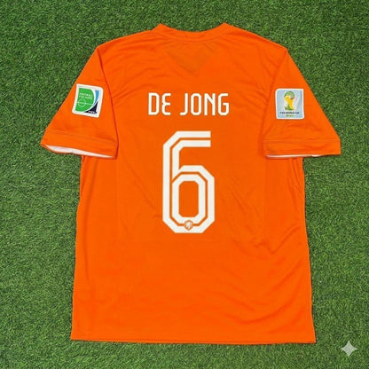 Netherlands 2014 World Cup Nigel De Jong Home Football Jersey front view