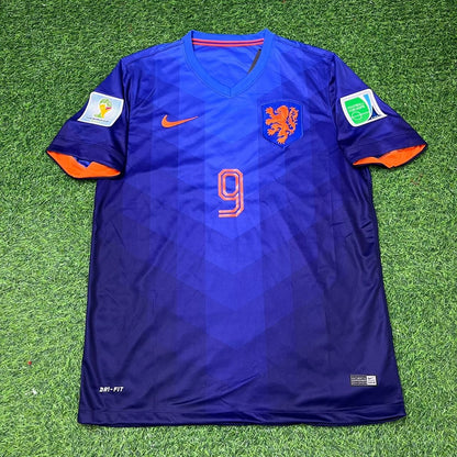Netherlands 2014 World Cup Robin van Persie Retro Special Edition Football Jersey back view