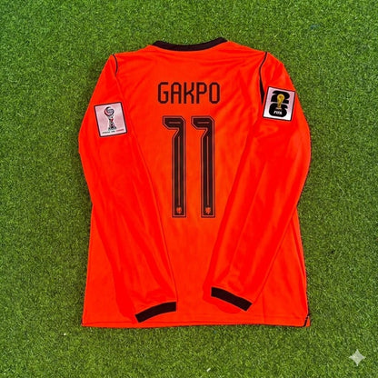 Netherlands 2026 World Cup Cody Gakpo #11 Home Long Sleeve Football Jersey front view