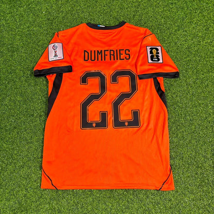 Netherlands 2026 World Cup Denzel Dumfries Home Football Jersey front view