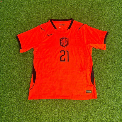 Netherlands 2026 World Cup Frenkie de Jong Home Orange Football Jersey back view