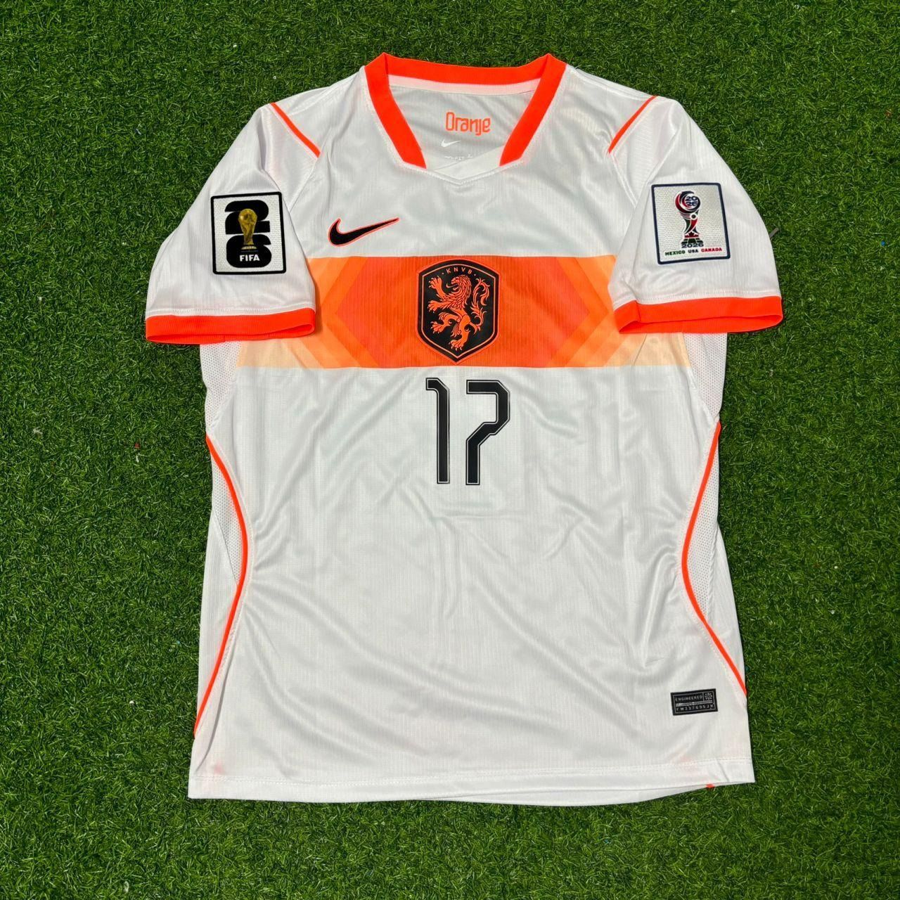 Netherlands 2026 World Cup Noa Lang #17 New Season Football Jersey back view