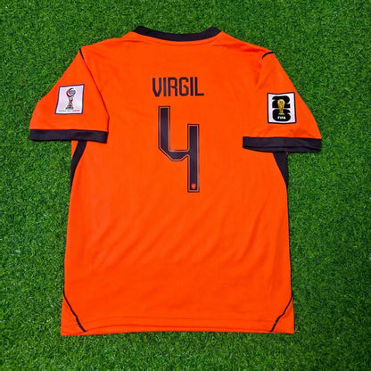 Netherlands 2026 World Cup Virgil van Dijk Kids Football Jersey detail view