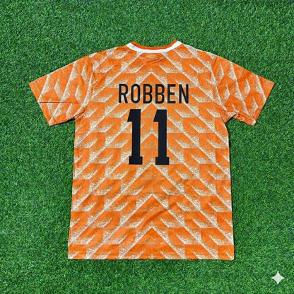 Netherlands Arjen Robben Retro Home Football Jersey front view