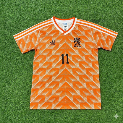 Netherlands Arjen Robben Retro Home Football Jersey back view