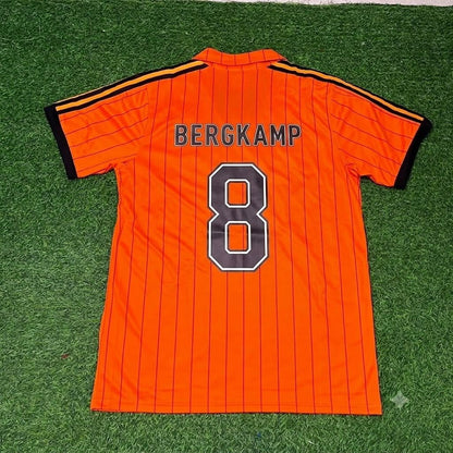 Netherlands Dennis Bergkamp Retro Home Football Jersey front view
