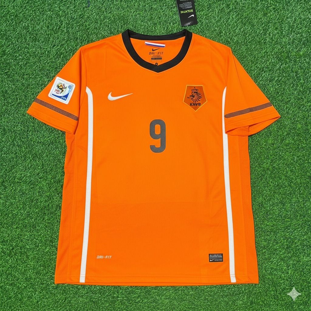Netherlands Dirk Kuyt Retro Football Jersey back view