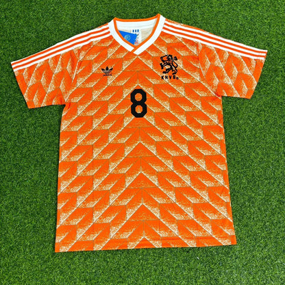 Netherlands Edgar Davids Retro Home Football Jersey back view