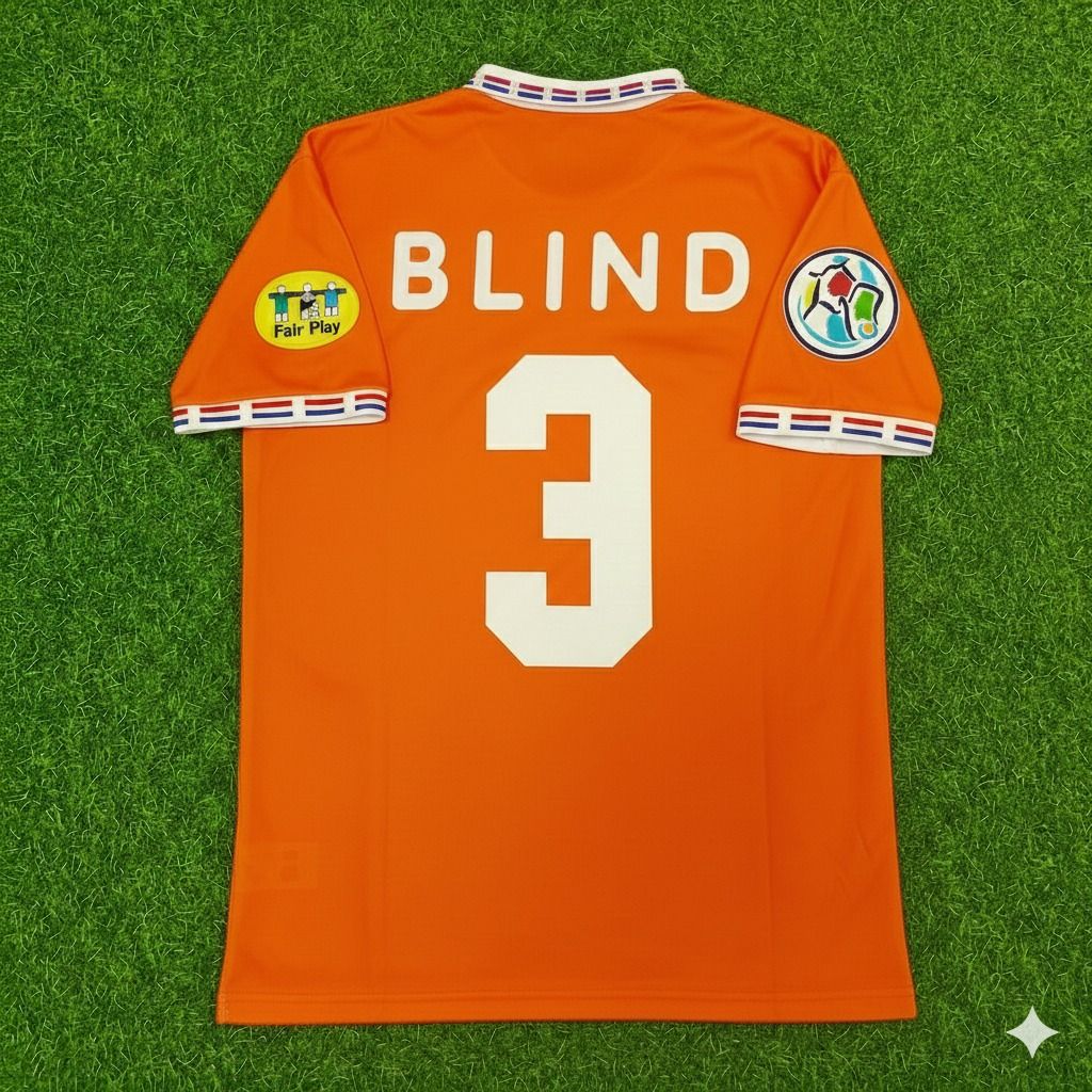 Netherlands EURO 1996 Danny Blind Retro Home Football Jersey front view