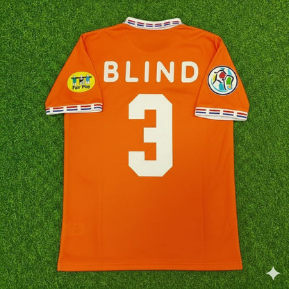 Netherlands EURO 1996 Danny Blind Retro Home Football Jersey front view