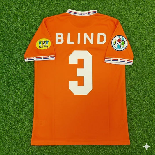 Netherlands EURO 1996 Danny Blind Retro Home Football Jersey front view