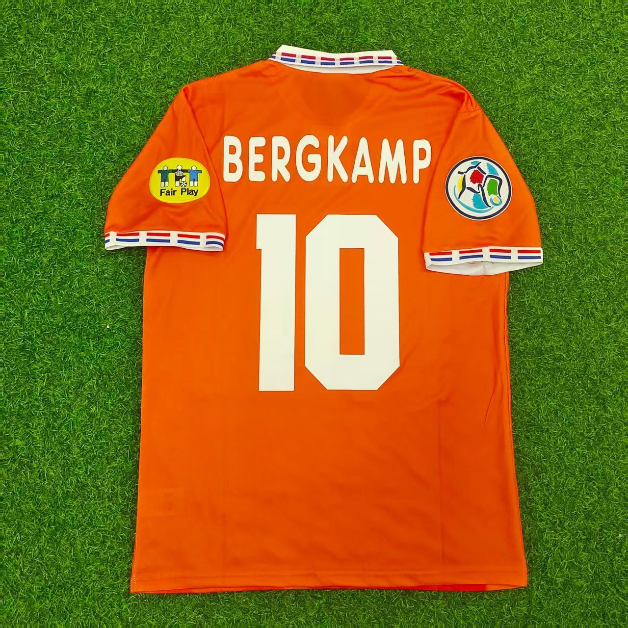 Netherlands EURO 1996 Dennis Bergkamp Retro Home Football Jersey front view
